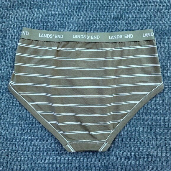 Set of 3 Lands End Knit Briefs (Gray, Mint Green, Forest Green Striped) Size M - Picture 6 of 8
